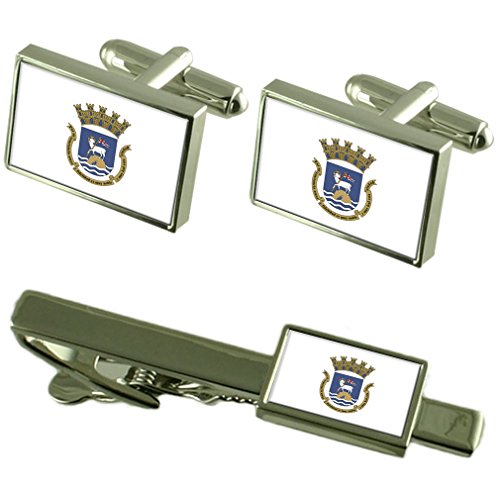 Gemelos de San Juan City con clip de corbata para bodas y galas 1