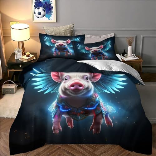 Housse de couette cochon volant pour chambre d'enfant douillette - 6
