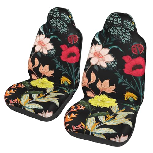 Housses de siège auto antidérapantes universelles et protections florales