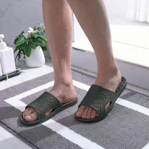 Image of shevalues Shower Shoes for Women Men with Arch Support Quick Drying Pool Slides Lightweight Beach Sandals with Drain Holes