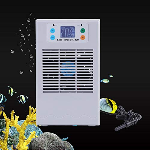Yosooo Aquarium Thermostat, 100-240V Digital Fish Tank Water Cooling Heating Machine Fish Tank Chiller Heater for Small-Scale Refrigeration Heating Aquaculture(STC-200 35L)