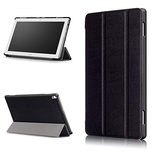 Image of ProElite Ultra Sleek Smart Flip Case Cover for Lenovo Tab E10 Tablet (Black)