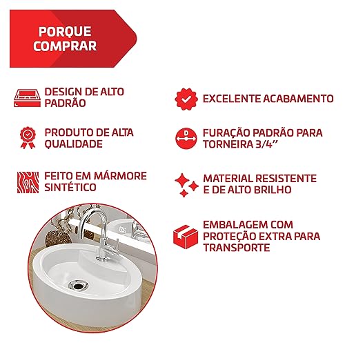 Cuba De Banheiro Pia Oval De Apoio 44x34cm Jade Beltempo