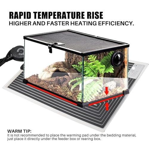 Chauffage terrarium instable ? Tapis chauffant pour reptiles ajustable 10 niveaux