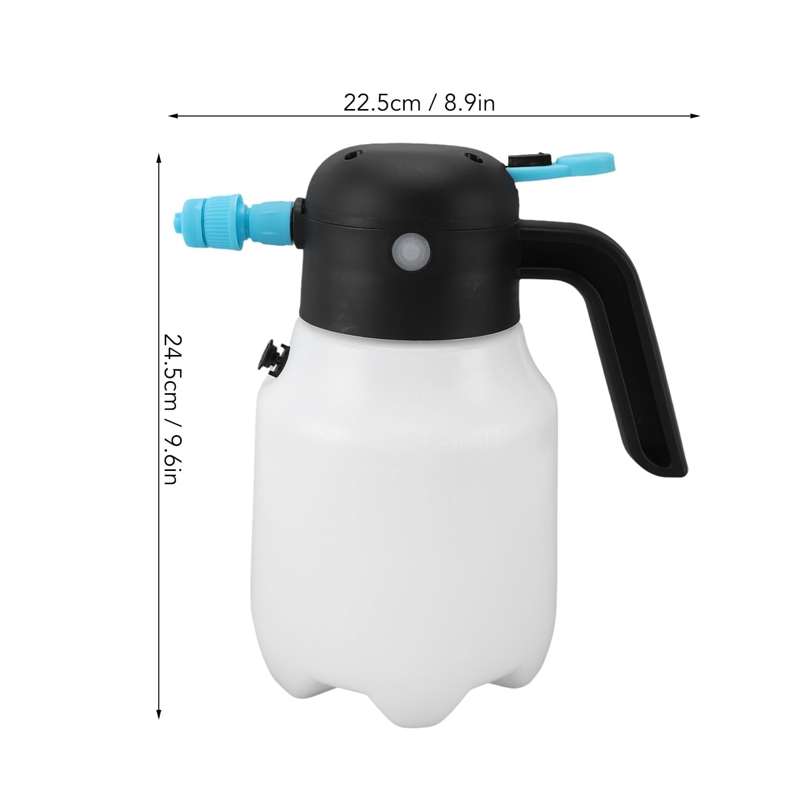 Pulverizador de Espuma Presurizado Inalámbrico, Botella Pulverizadora de Espuma Eléctrica de PP de 2000mAh y 1,8l con Batería de Litio para Lavado de Coches y Riego de Flores