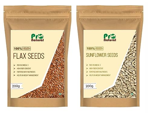 Pronatural Combo Pack of Raw Brown Flax Seeds & Sunflower Seeds 200g each, 400gms (200gX2) (B0CCMV1SB8) Amazon Price History, Amazon Price Tracker