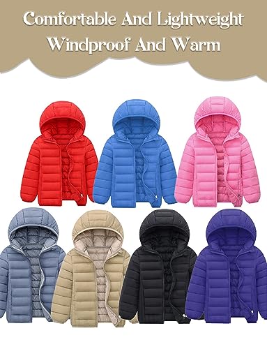 Image of Happy Cherry Kids Lightweight Puffer Jacket Packable Bubble Coat Down Cotton Coats Zip Up Hooded Outwear