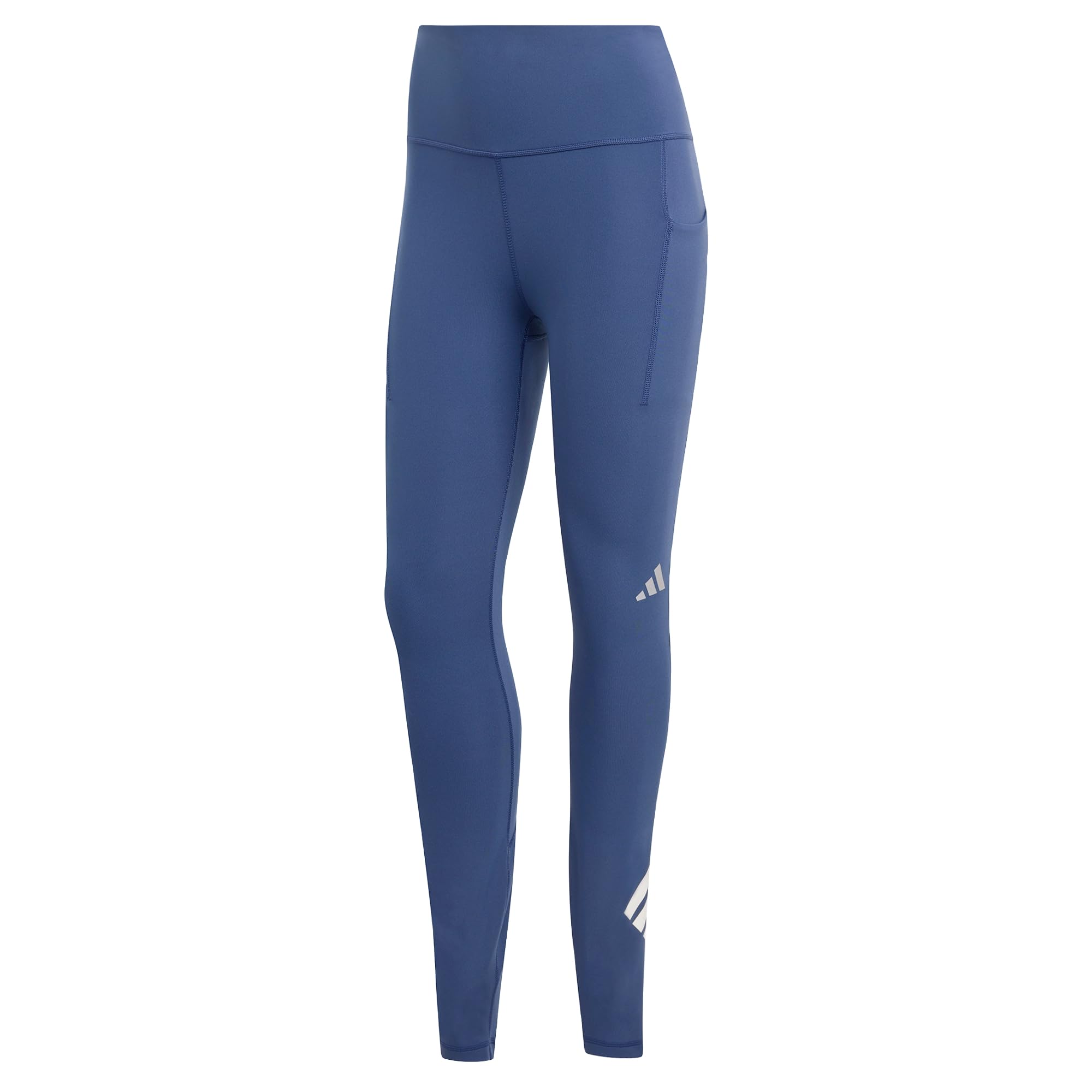 adidas adi365 Climacool 3 Stripes Running Full Length Leggings, Blue, Size Xl, Inside Leg Regular, Women