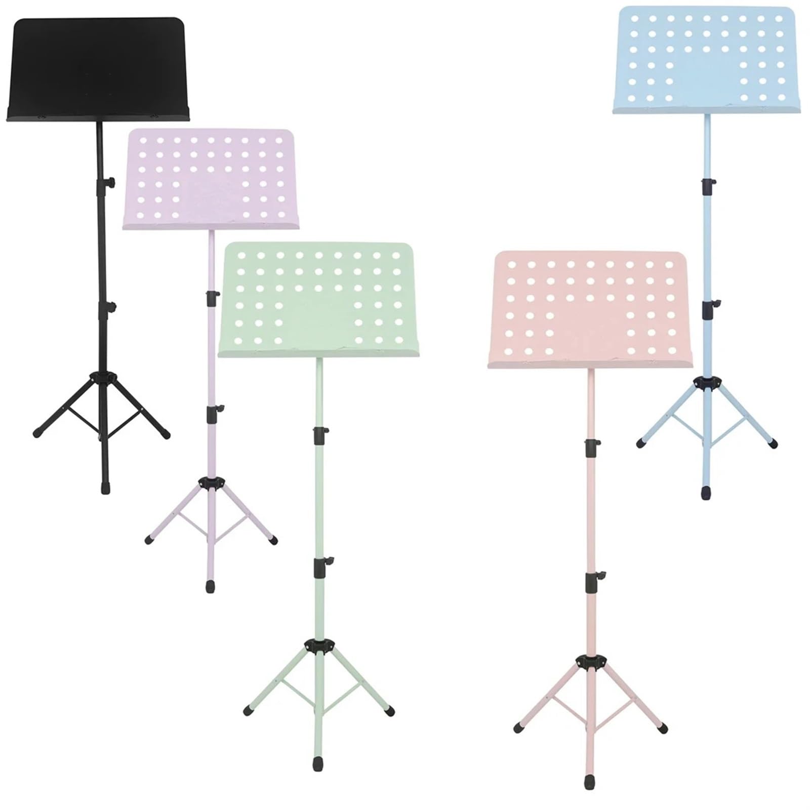 Atril para partituras Soporte portátil de metal for partituras, soporte plegable for guitarra, violín, saxofón y ukelele(Blue Music Stand)