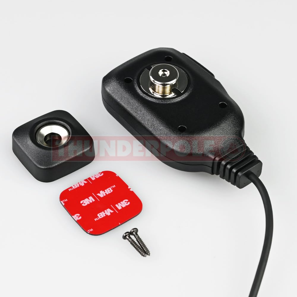 Thunderpole Microfono CB serie T e supporto per microfono magnetico, T-800/T-2000/T-3000 a 6 pin