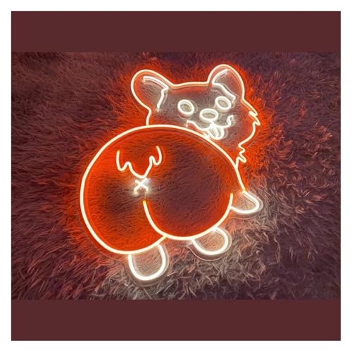 Hängende Kunst-Leuchtreklamen Corgi Butt Neon Schild, Pet Store Wanddekoration, Hundeladen Licht Wandkunst, Pet Spa Neon Schild(45cm)