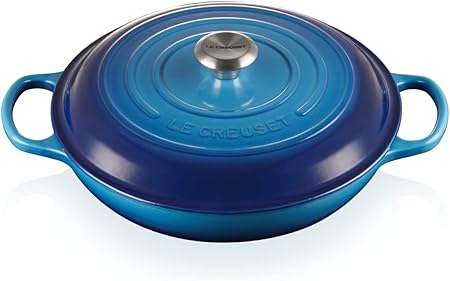 Cacerola baja de hierro fundido Le Creuset Azure por sólo 221,18€ ¡¡35% de descuento!!