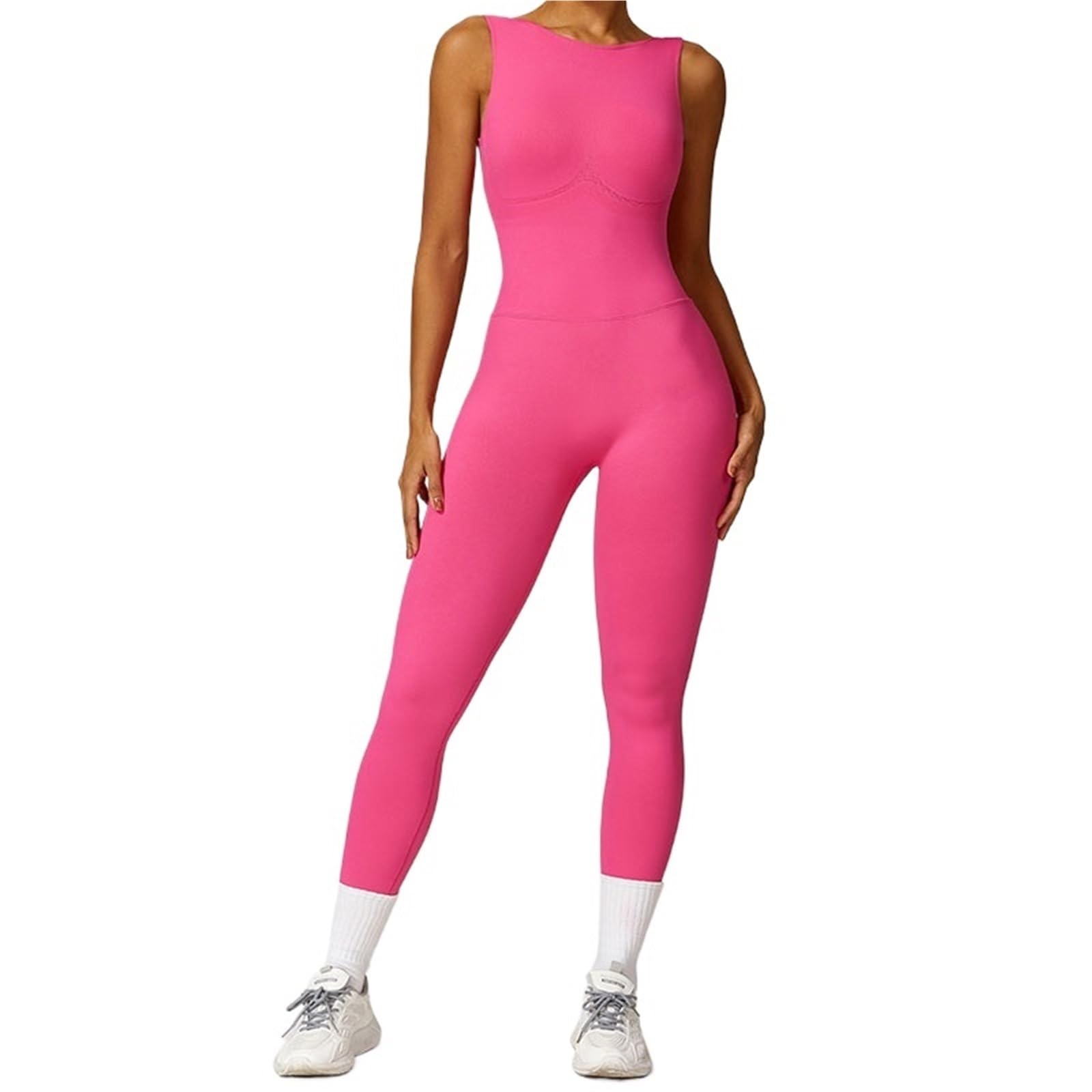Mono Yoga Mujer Monos sin Costuras for Mujer, Traje de Yoga, Danza del Vientre, Conjunto de Entrenamiento de Fitness, Mono elástico, Ropa de Gimnasio con realce(Red,S)