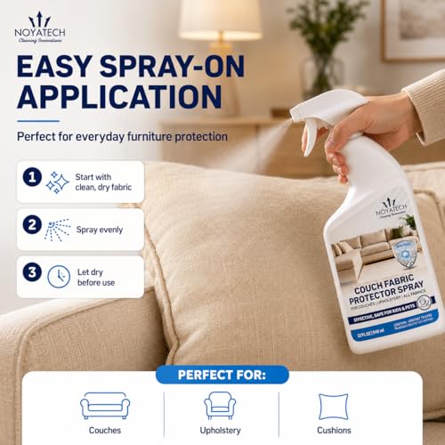 Image of NOYATECH Fabric Protector Spray, Couch Upholstery Stain Guard, 32 oz