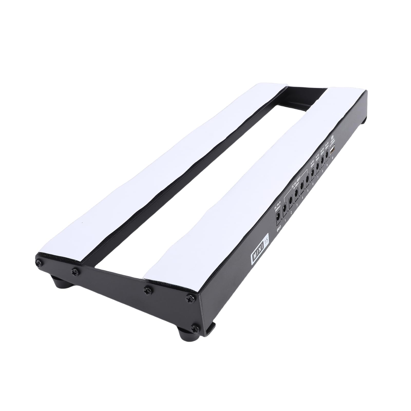 Asixxsix Piazza pedale chitarra, Lega di alluminio Chitarra elettrica Effetti Board con 8 uscite DC e 1 uscita USB, indicatore LED intelligente, con Porta borsa & gancio e striscia (Spina europea)