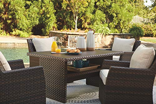 Signature Design by Ashley Outdoor Easy Isle Multi-Use Resin Wicker Patio Table, Dark Brown - image 3