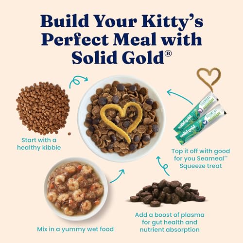 Image of Solid Gold Wet Cat Food Shreds in Gravy - Canned Cat Food Made w /Real Tuna & Shrimp - Five Oceans Grain Free 16ct /6oz Can