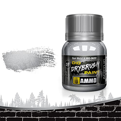 MiG - Drybrush Gun Metal 40 ml Jar - MIG0622