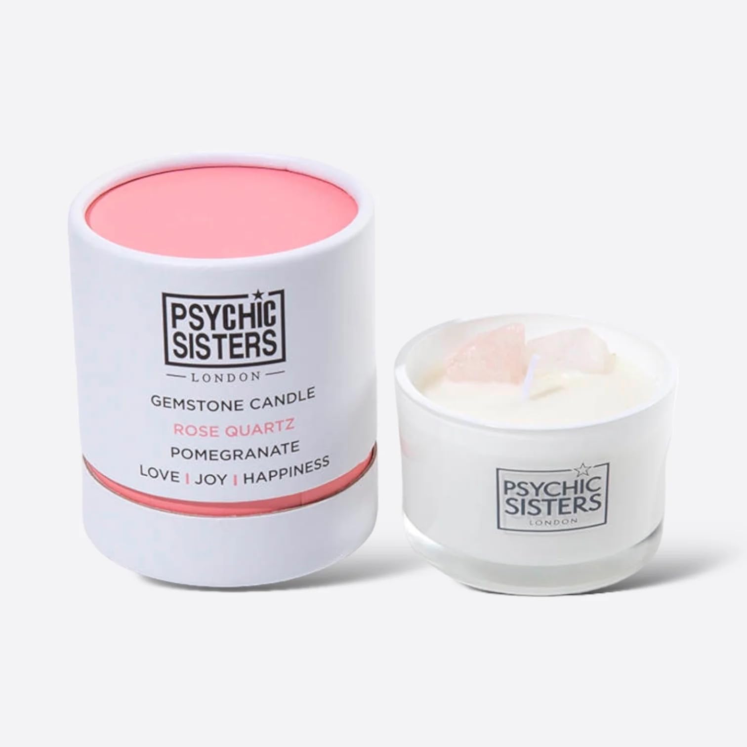 Psychic Sisters Yellow Gemstone Candle (Rose Quartz Candle - Pomegranate)