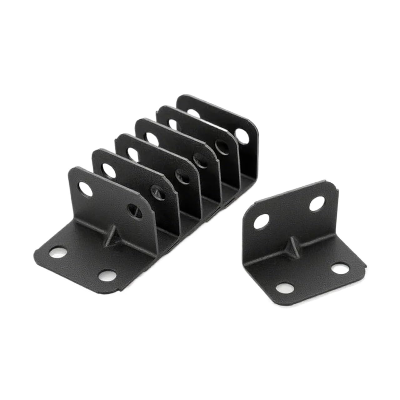 10/40/60pcs Black Corner Codes, 4-Hole Fixed Corner Brackets, Right Angle Fasteners, for Tables, Chairs, Cabinets, Shelves(10pcs)