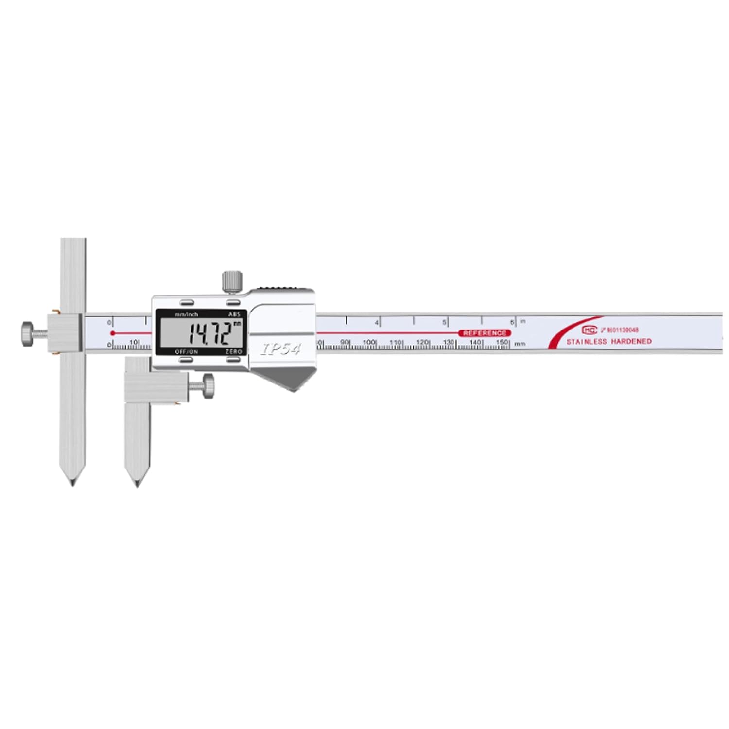 Digital Centerline Caliper 6 Inch, IP54 Electronic Center Distance Measuring Tool, Stainless Steel Vernier Caliper with Hole-to-Hole Measurement, Inch/MM, LCD Display (6 Inch)