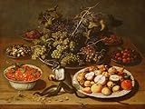 Taille Par DéFaut: (58x90cm) XcBAIHOUD De Célèbres Tableaux Imprimer Affiche Graffiti Paintings Nature morte à l\'animal d\'Osias l\'Ancien Beert Toile Avec Image Pour Décoration Murale 60x90cm
