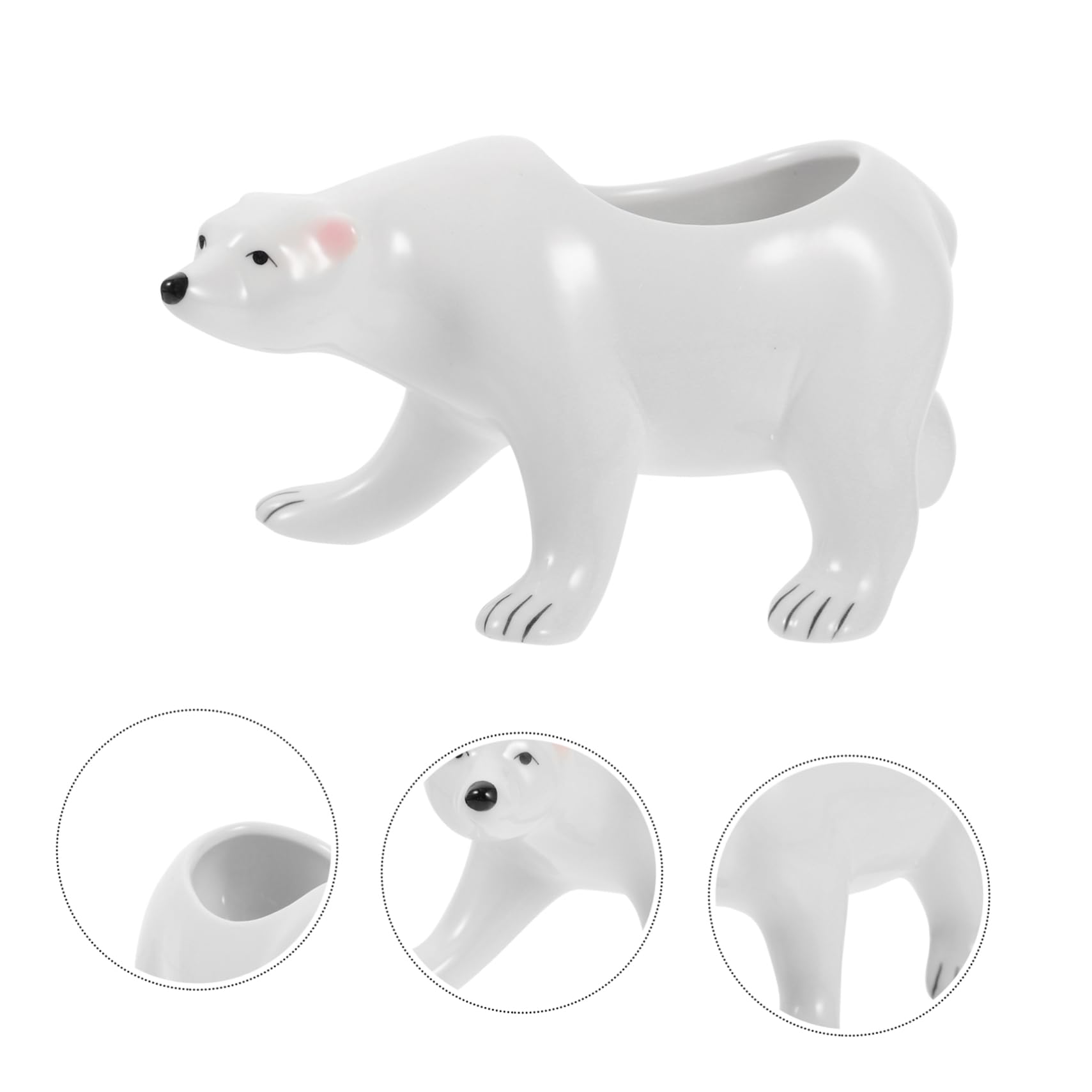 Amazon.co.jp: Toyvian シロクマ植木鉢 装飾的なプランターポット 動物 