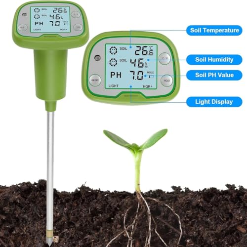 Image of Blackt Electrotech BT29S2 4-in-1 Digital Soil Tester - Soil pH, Moisture, Temperature & Sunlight Meter | Accurate Soil pH Tester for Plants, Gardening & Agriculture | Professional Plant Care Tool