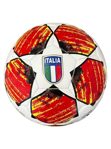 Mikado Sport Pallone Calcio Italia. Palla Calcio Coppa. Modello Campione. (Misura 5 - Grande) (arancione)