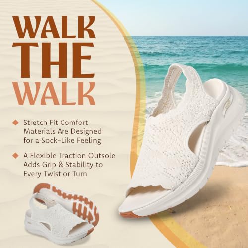 Image of Skechers Women's Arch Fit 2.0 - Flawless Choice | Arch Fit 2.0 Sandal, Yoga Foam Cushioned Footbed, Machine Washable, Stretch Fit, APMA Seal of Acceptance