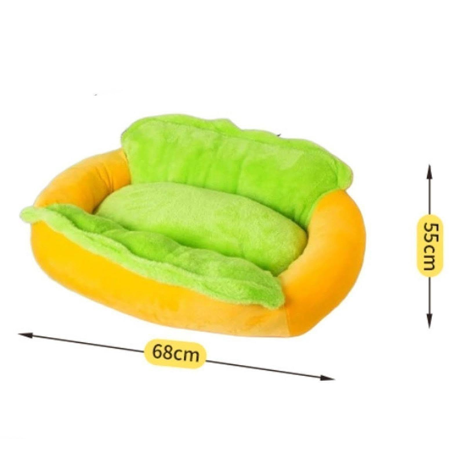 Cama para Perros Hot Dog, Cama Suave para Mascotas, fácil, acogedora y única para Perros pequeños, Cachorros y Gatos, y