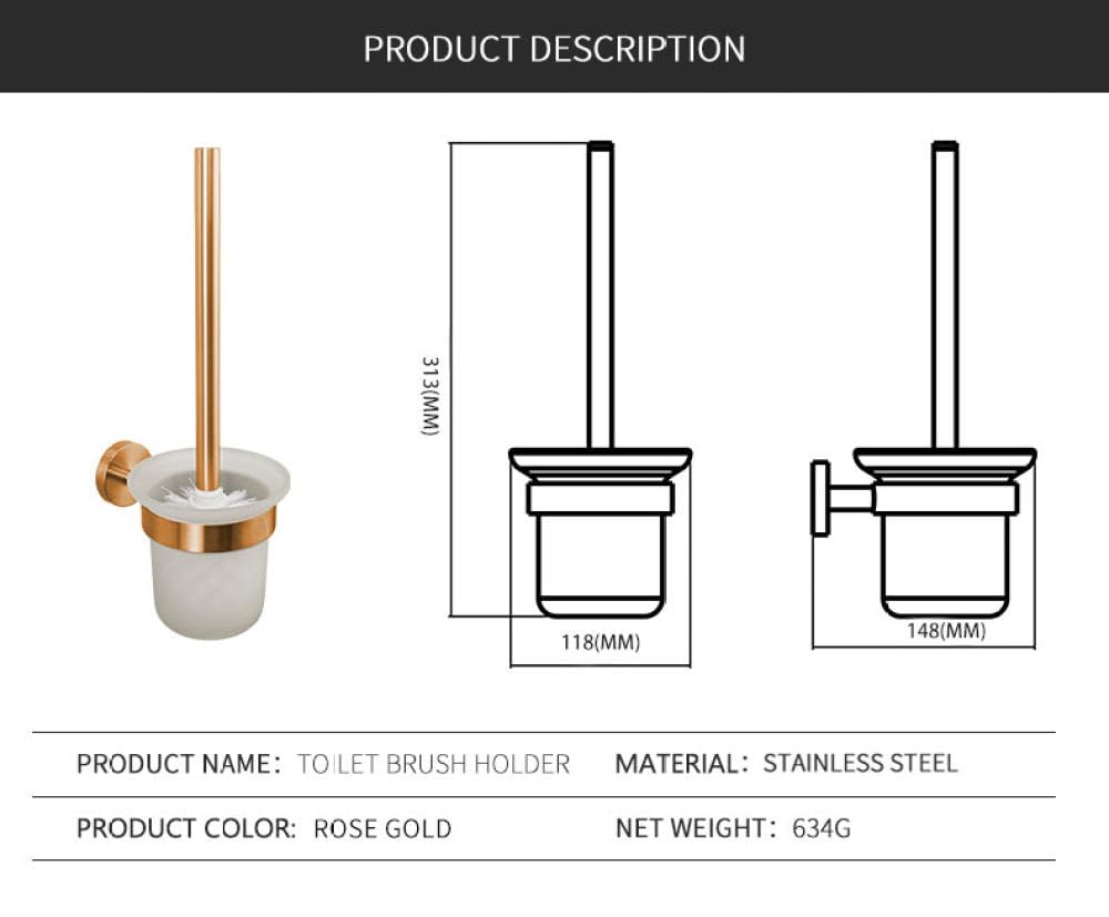 Accesorios de baño de Oro Rosa Cepillado, Soporte para Papel higiénico, toallero, Ganchos para Barra, Soporte para Cepillo de Dientes de Acero Inoxidable, Soporte para Cepillo de baño