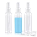 ZEJIA Small Spray Bottles 2OZ, Plastic Travel Spray Bottle, Refillable Mini Spray Bottle for Face, Liquids, Perfume, with Labels (3 Pack)