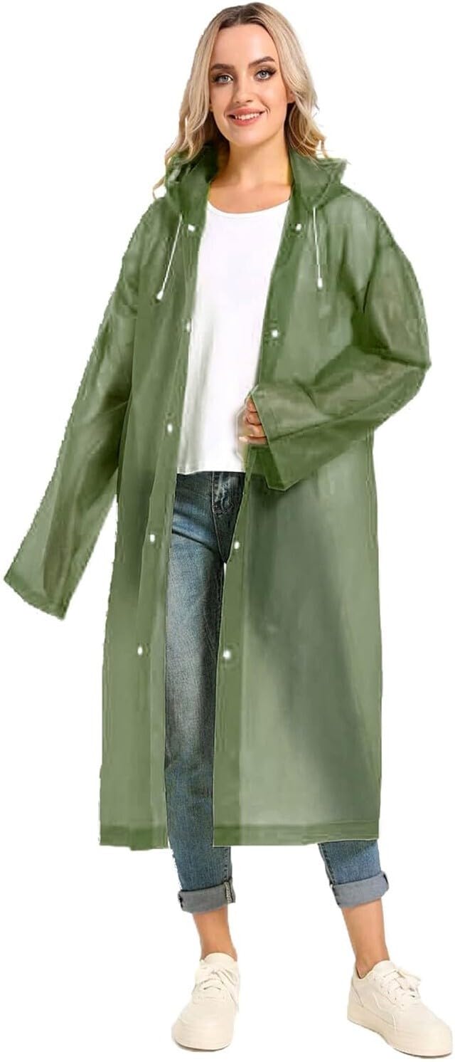 Casual Solid Women Raincoat (Raincoat EVA_Dgreen_3XL)