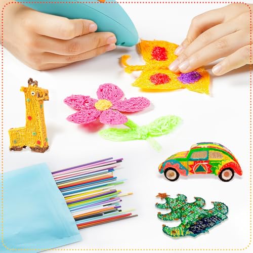 Image of 22 Colors 3D Pen Printer Filament Refill for Start 3D Pen,2.5mm Thick Low Print Temperature PCL Filament Only Fit for 3Doodler Pens,Each Length 6 Inch, Each Color 5pcs, Total 110pcs