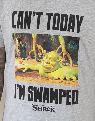 Vanilla Underground Shrek Mens Grey Short Sleeve Long Leg Pyjama Set| Donkey Character Print Sleepwear3