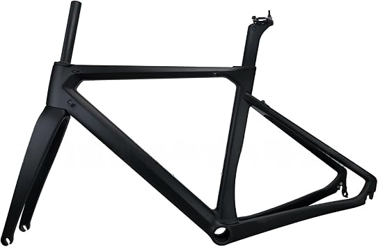 WGM46CM/48CM/50CM/52CM/54CM Carbon Fiber Road Bike Frame Set with Fork C Brake QR 100/130mm Internal Routing Racing Bicycle Frame Disc Brake Version,52cm