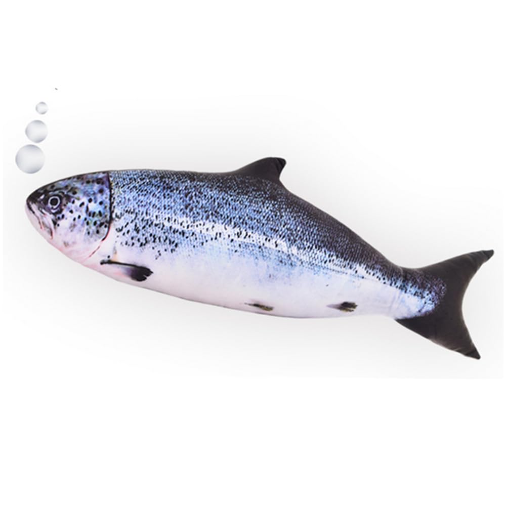 NatureMan 3D Giant Simulation Fish Plush Stuffed Pillow,Soft Salmon Fish Decor Pillow & Cushion (31.5inch/ 80cm)