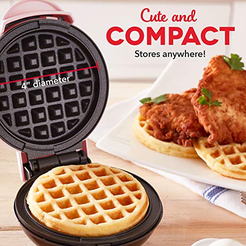 DASH Mini Maker for Individual Waffles, Hash Browns, Keto Chaffles with Easy to Clean, Non-Stick Surfaces, 4 Inch, Pink - Image 5