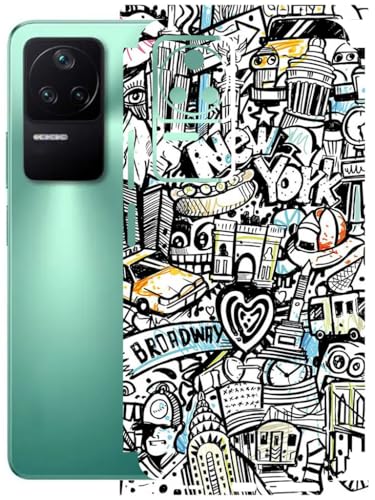 Image of AtOdds - Full Body Back Screen Guard Protector Film - Lamination Wrap Skin Sticker Compatible with Poco F4 (5G) | Scratchproof Matte Finish (Graffiti 26)