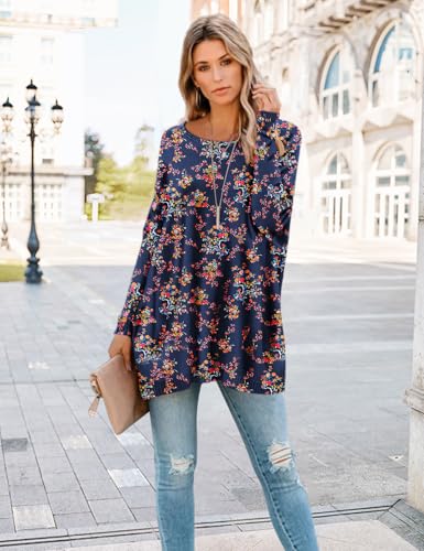 Image of YESNO Women Graphic Oversized Pullover Sweaters Printed Casual Boat Neck Sweater Long Sleeve Knit Tops S05