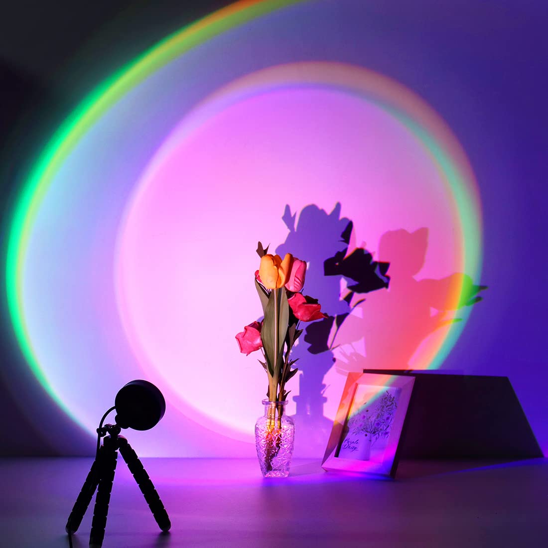 Sunset Lamp, 16 Colors Sunset Projection Lamp Color Changing 360° Rotation LED Romantic Night Light Rainbow Sunset Lamp for Photography/Party/Bedroom/Background Decoration