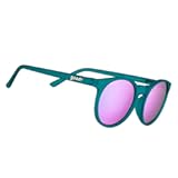 I Pickled These Myself Polarized Round Sunglasses, Small Sized (Circle G), Teal Translucent Frames with Purple Pink Mirrored Reflective Lens, UV400 Protection, No Slip, No Bounce