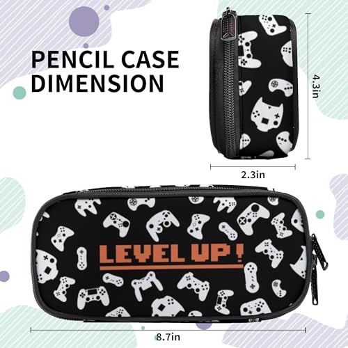 Image of Gamer Pencil Case for Boys, Large Capacity Pencil Pouch for Kids, Back to School Pencils Box Pen Bag with Zipper, Game Video Pen Case Stationery Organizer for Middle Elementary School