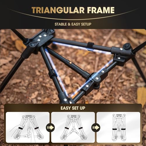 MOON LENCE Silla de Camping Portátil para Mochilero - Cuarta Generación Ultraligera Plegable - Compacta y Ligera para Senderismo, Montañismo y Playa (Negro-1Pieza) miniatura 6