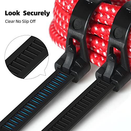 200Pcs 8Inch Heavy Duty Industrial Zip Toes,40lbs Tensile Strength Releasable Black Cable - image 3