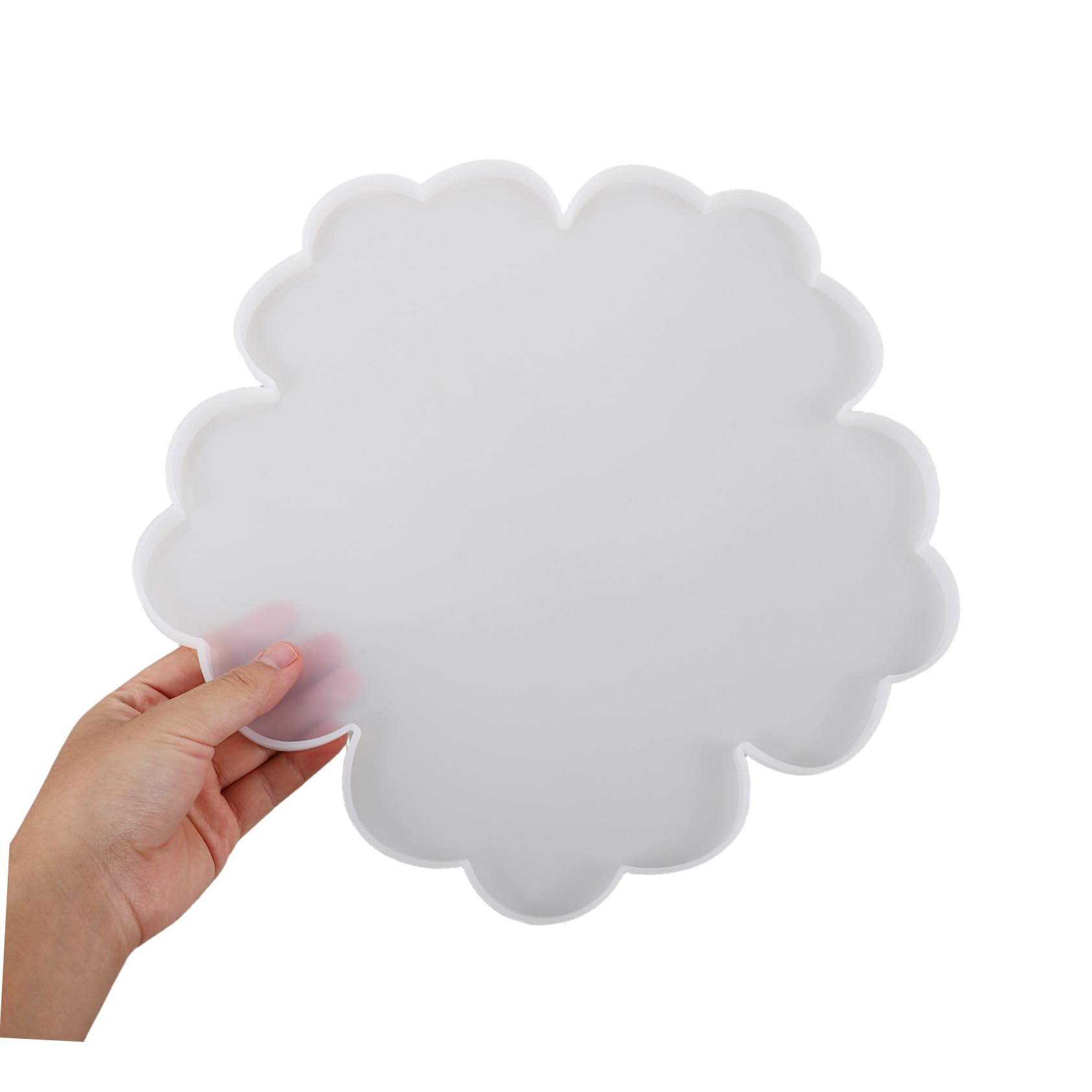 SEWACC Moule en Silicone Fleur pour Résine, 1 Set, Blanc, Grand Plateau