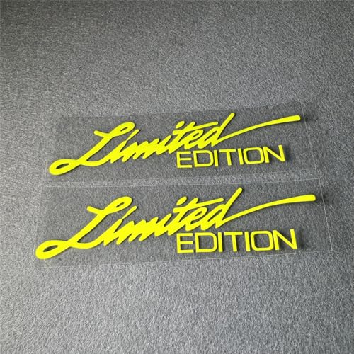 Image of 2X Car Styling Vinyl Graphic Decals for Limited Edition Truck Body Auto Rear Front Windshield Window Sticker 160x38mm (Fluorescent Yellow)