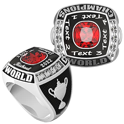 Custom Fishing Championship Ring - Fantasy Football Softball Baseball Hockey Basketball League Graduate High School College Tournament Class Team Fishing Finalist Ring