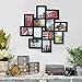 Adeco 12 Openings Decorative Handcrafted Wood Wall Hanging Collage Picture Frame with 12-4 x 6 Inch Openings, 24.4 x 24.6 x 0.5 Inch, Black